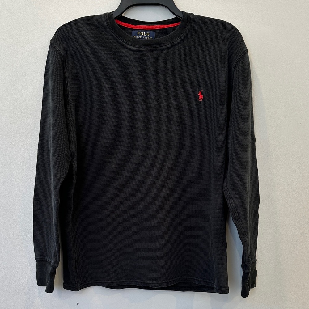 Polo by Ralph Lauren Men's Black Sweatshirt with Red Logo